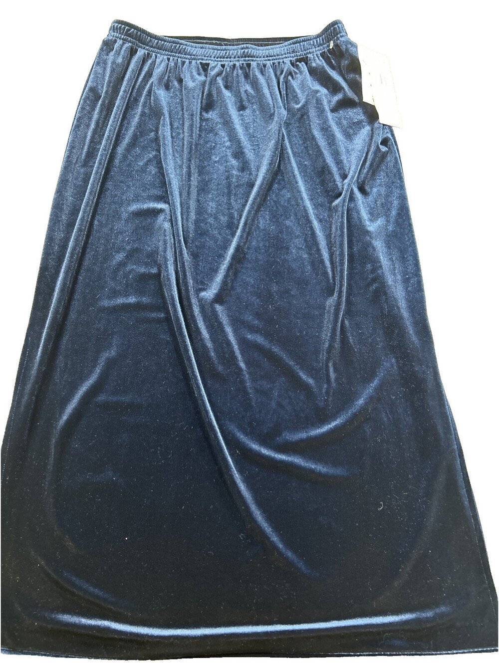 Alfred Dunner Size 14 NWT Navy Blue Velour Pull-on Skirt Party Quiet Luxury